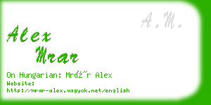 alex mrar business card